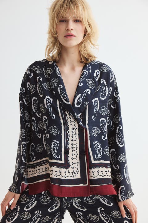 Printed Double-Breasted Jacket