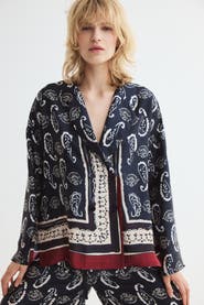 H&M Printed Double-Breasted Jacket