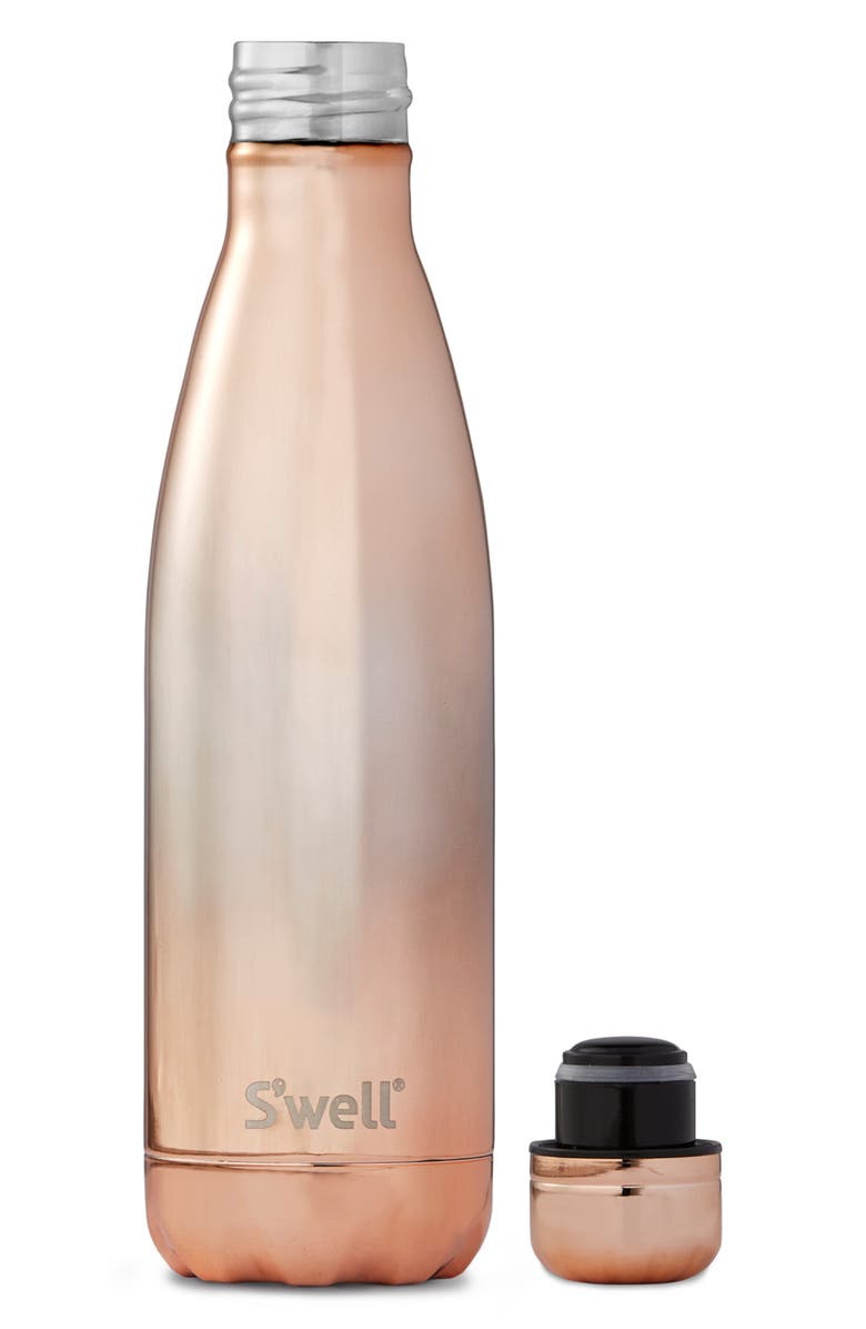 S'well Rose Gold 17-Ounce Insulated Stainless Steel Water Bottle, Alternate, color,