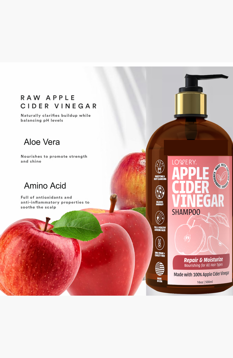 Lovery Apple Cider Vinegar Shampoo, Alternate, color, NO COLOR