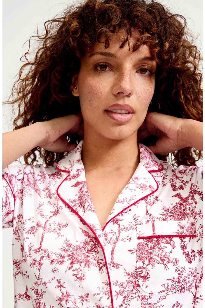 Pima Cotton Short Sleeve Pajamas, Alternate, color, RED