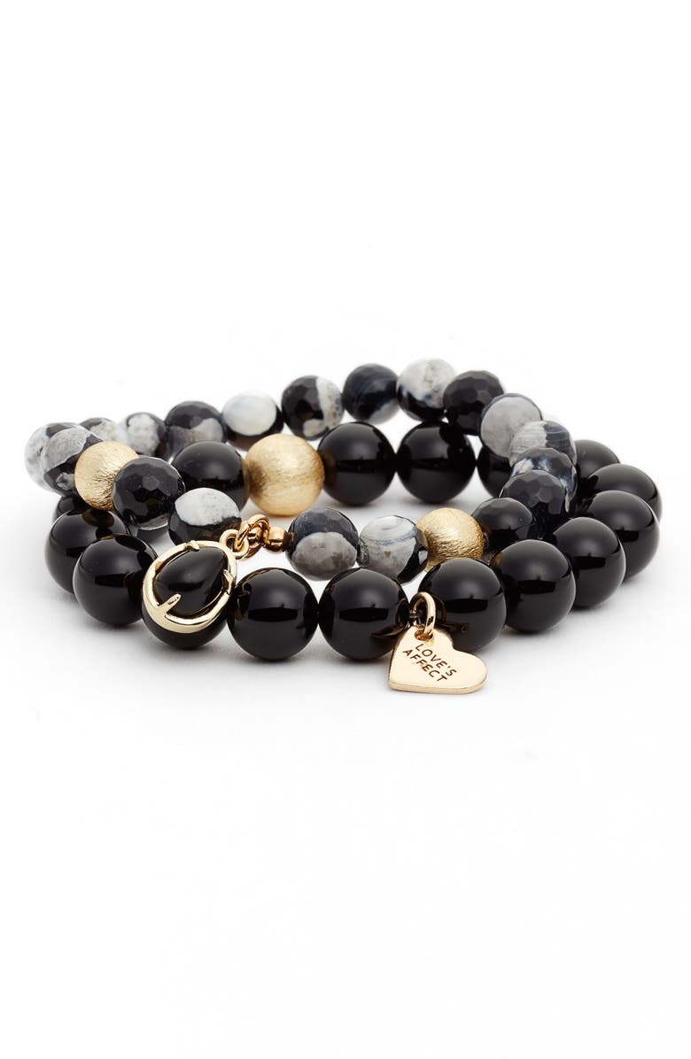 Love’s Affect Love's Affect Set of 2 Semiprecious Stone Bracelets, Main, color, 