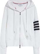 Thom Browne Classic 4-Bar Cotton French Terry Zip Hoodie