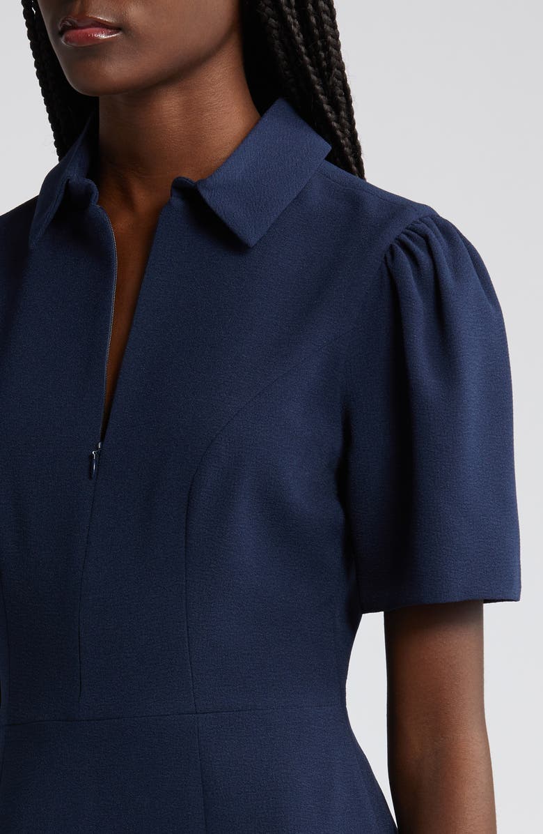 Dress the Population Gloria Front Zip Sheath Dress, Alternate, color, Midnight Blue