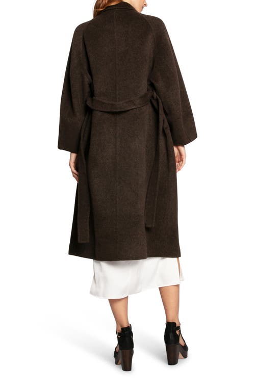 Belle & Bloom Belted Wool Blend Coat In Brown