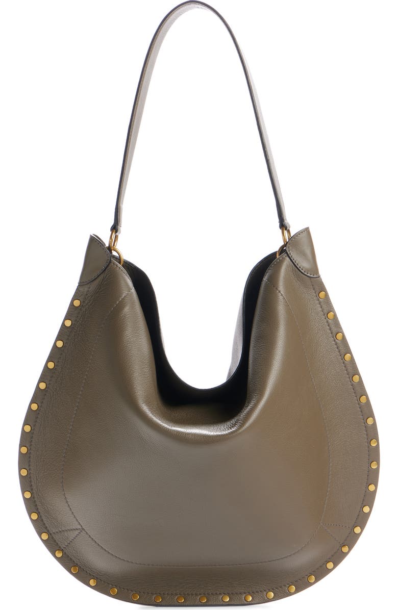Isabel Marant Oskan Bubble Soft Leather Hobo Bag, Alternate, color, Khaki