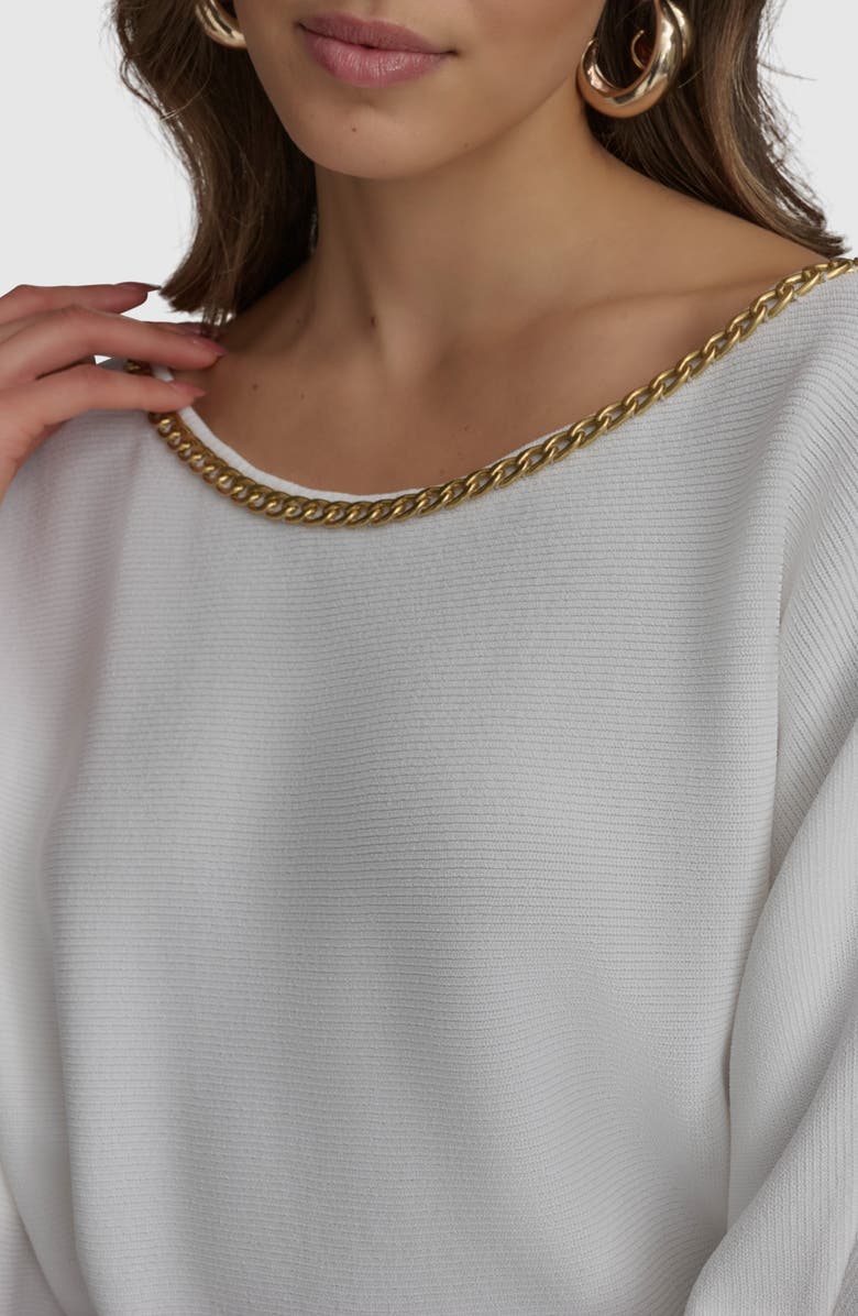 Donna Karan New York Chain Drape Sweater, Alternate, color, 