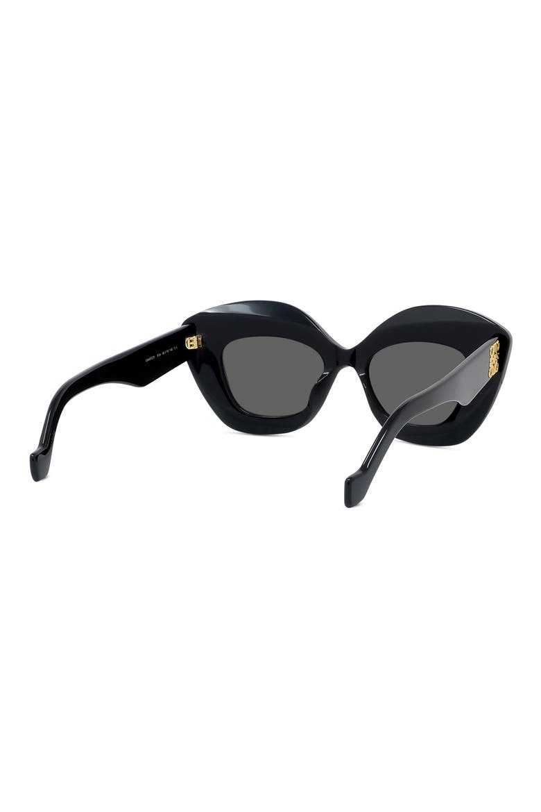 Anagram 48mm Small Cat Eye Sunglasses, Alternate, color, BLACK / SMOKE