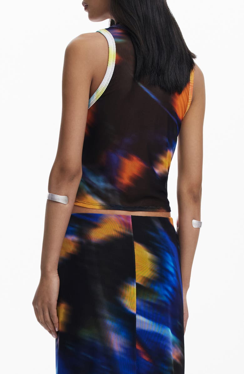 Desigual Abstract Print Tank, Alternate, color, Black