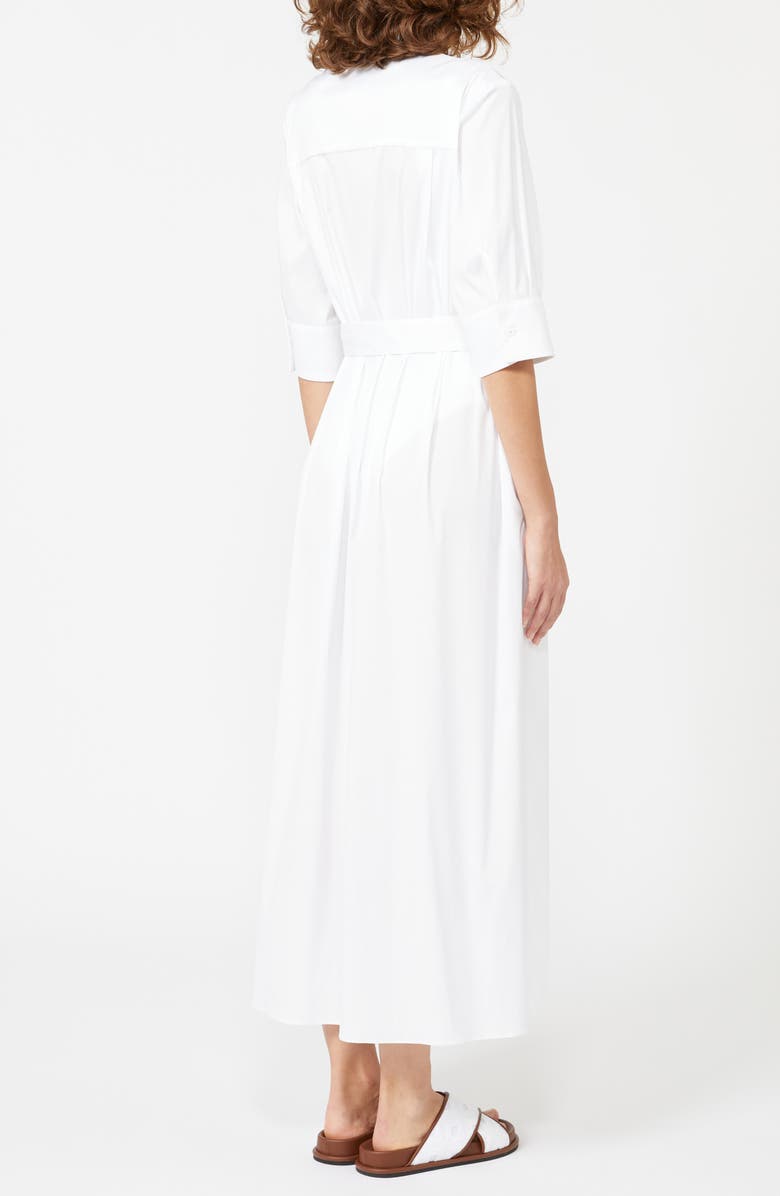 Max Mara Cognac Stretch Cotton Blend Cover-Up Dress, Alternate, color, Optical White