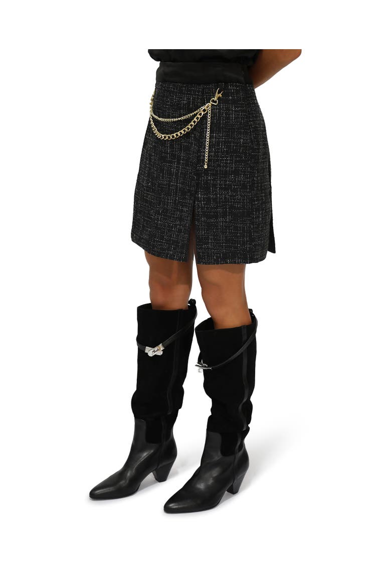 Set Me Free Tweed Skirt, Alternate, color, Black