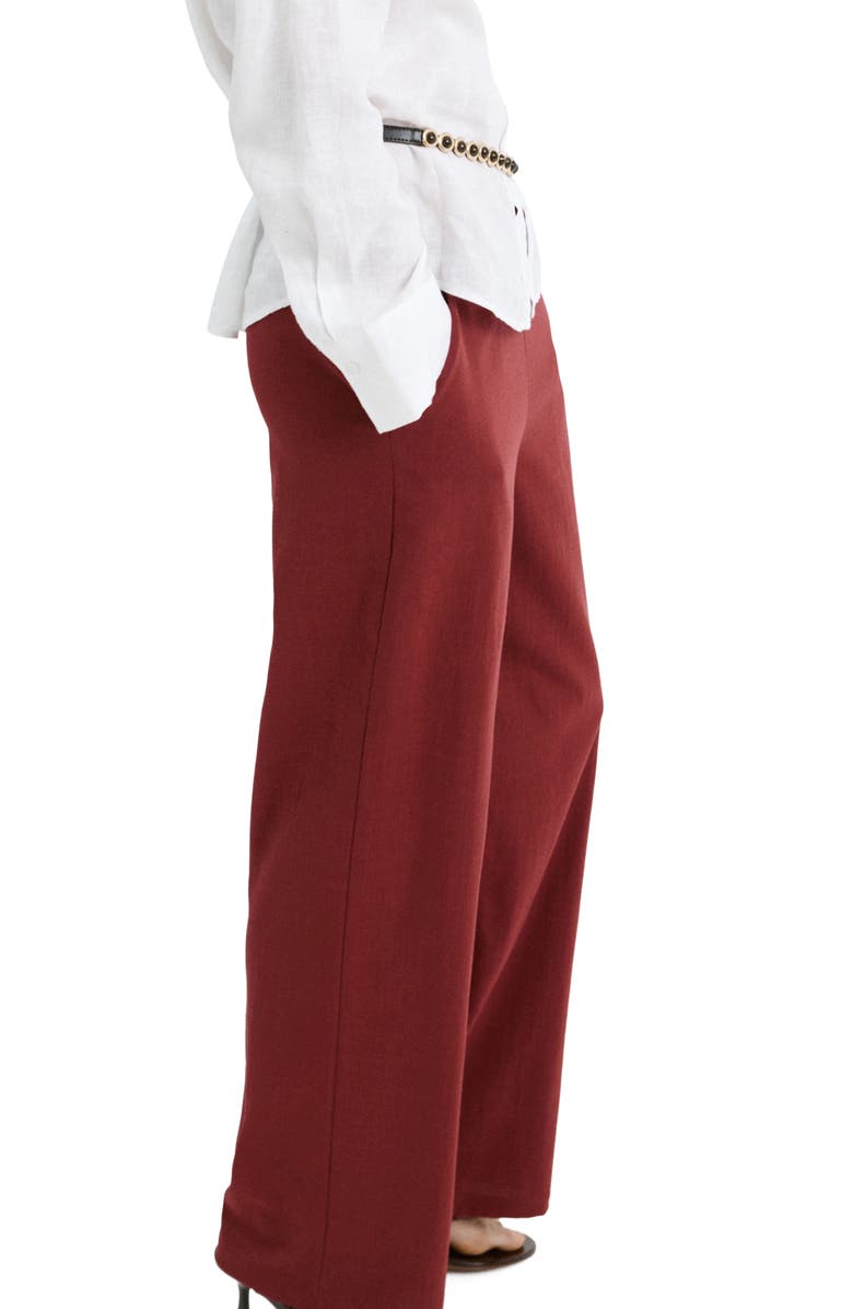 MANGO Drawstring Pants, Alternate, color, Red