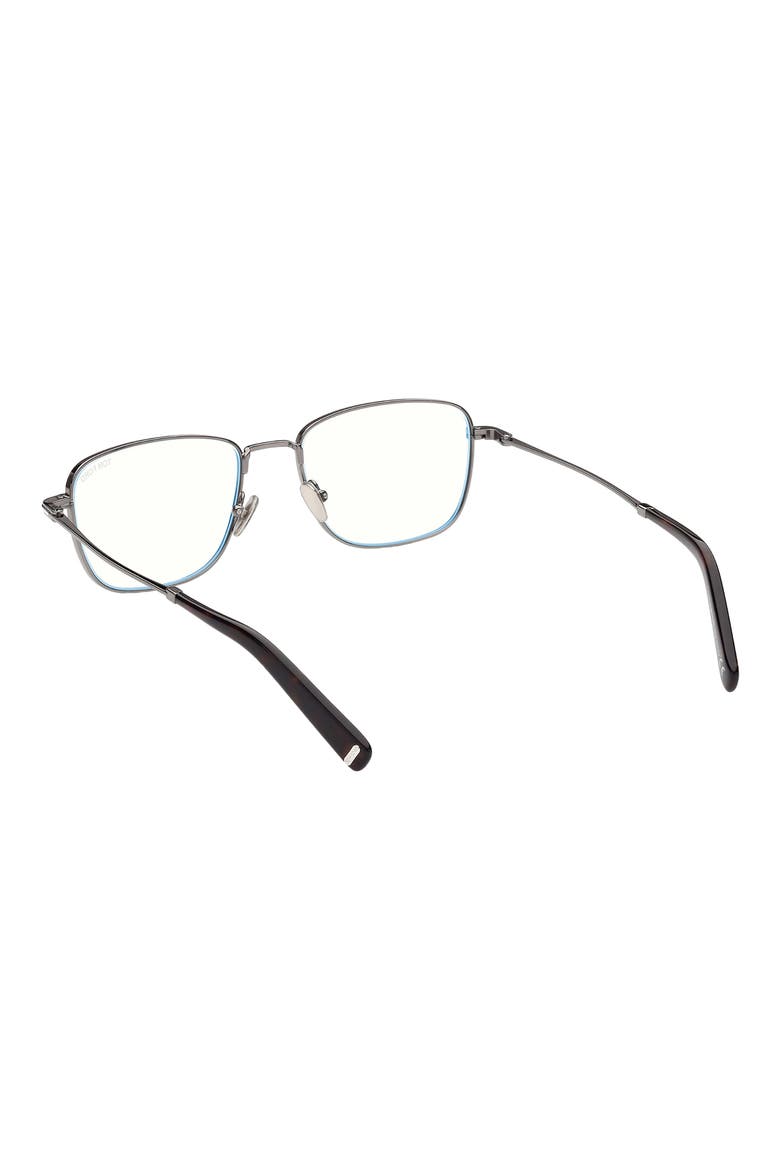55mm Square Blue Light Blocking Optical Glasses, Alternate, color, SHINY DARK RUTHENIUM