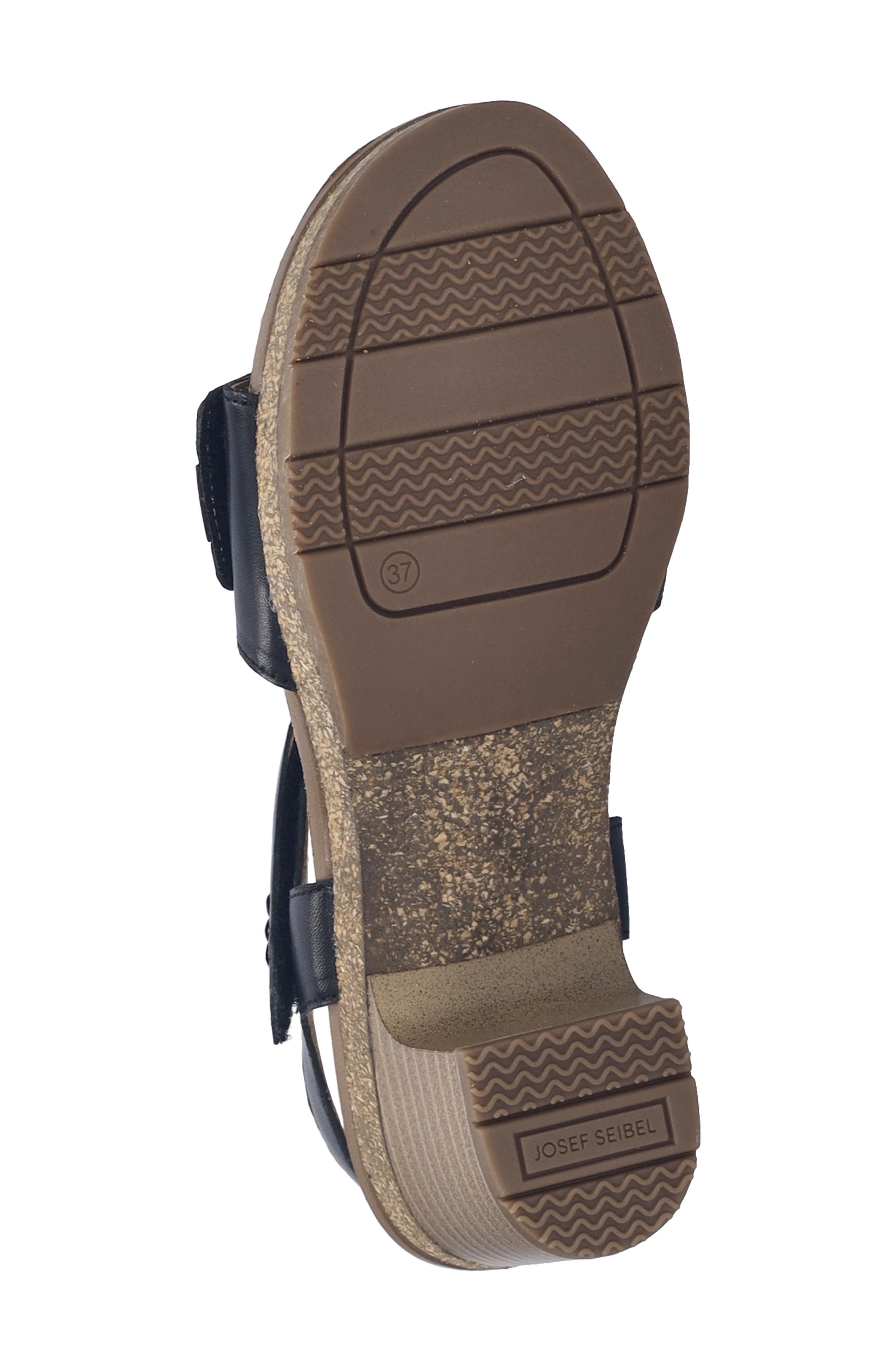 Josef Seibel Grace Ankle Strap Sandal, Alternate, color, Black