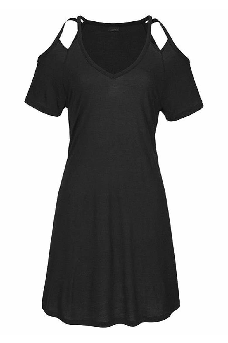 Women's Cold Shoulder Dress, Alternate, color, Black