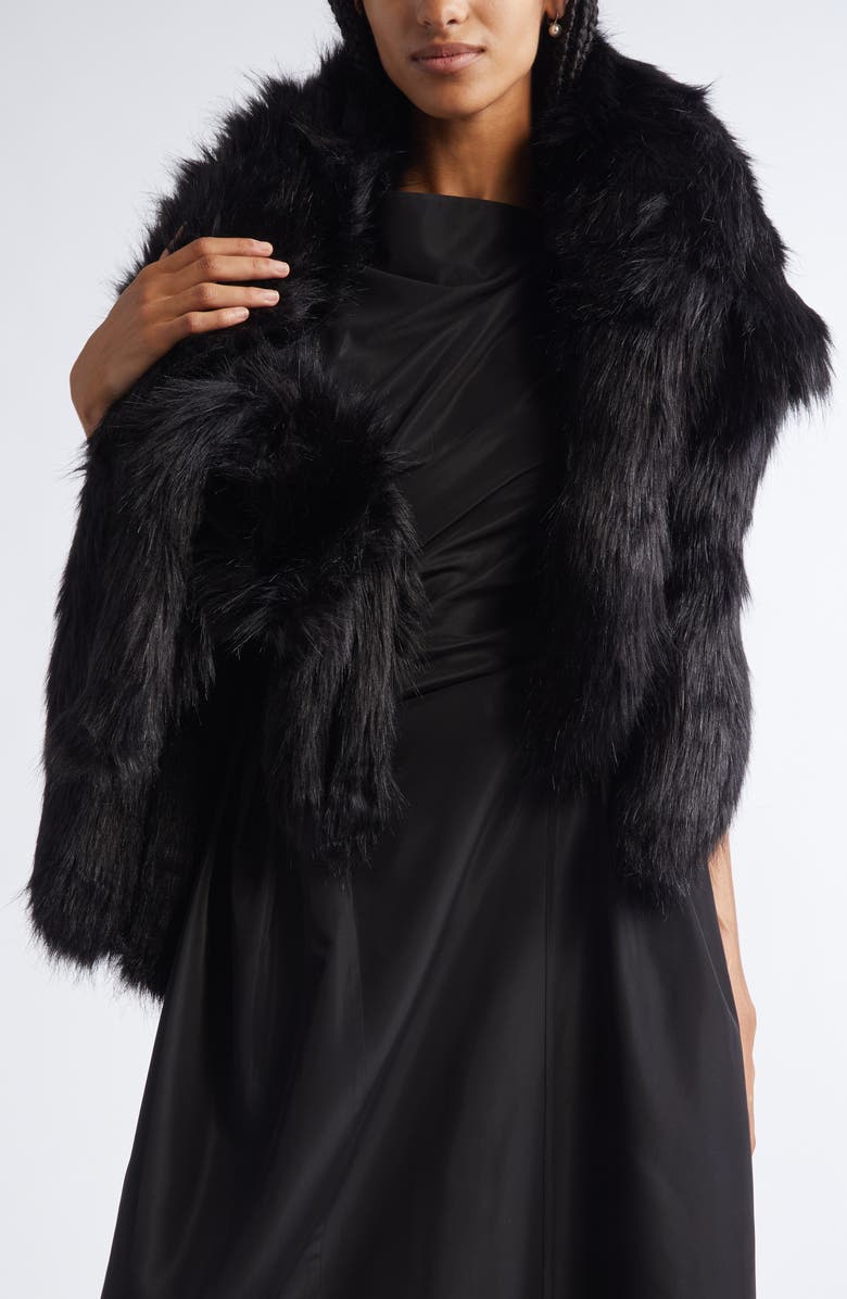 Simone Rocha Hare Faux Fur Scarf, Main, color, 