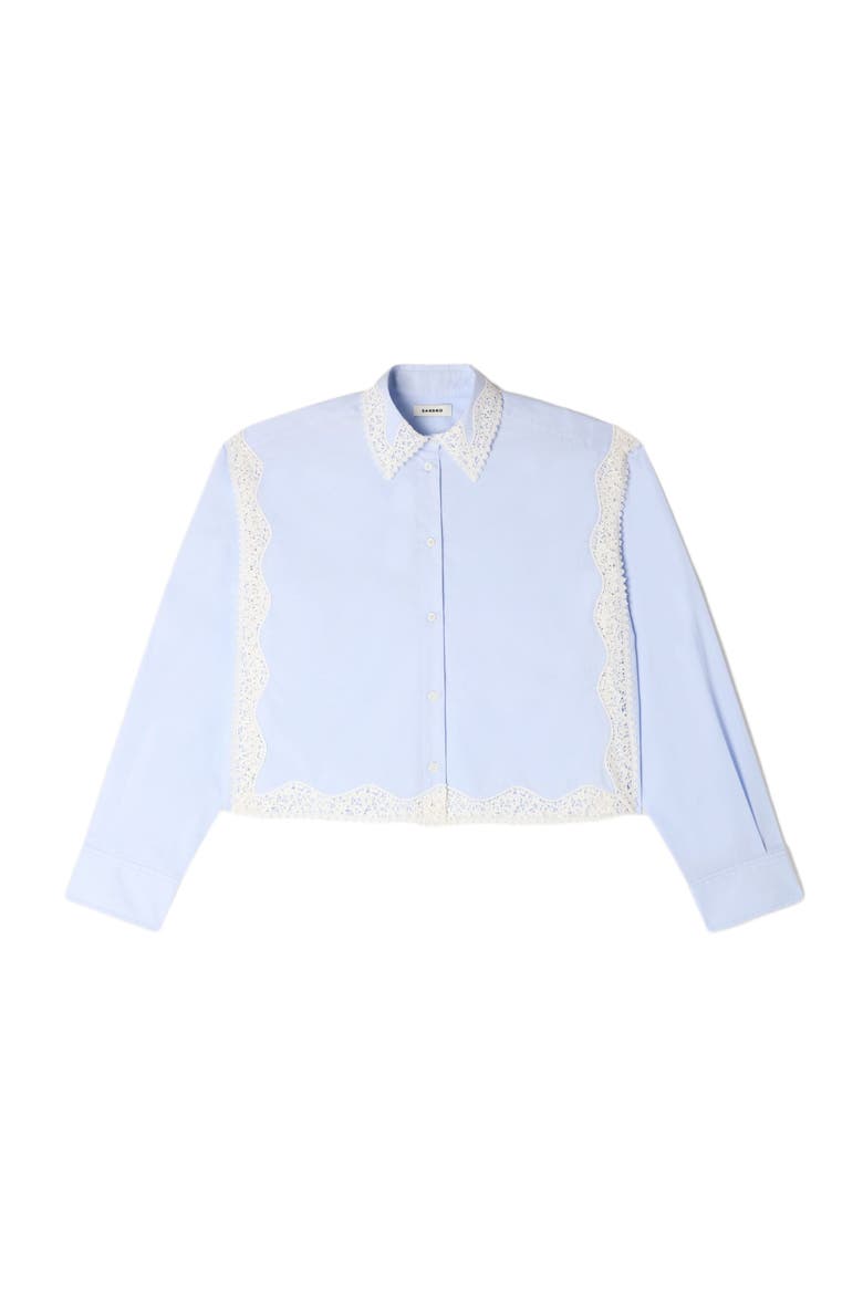 Lace detail shirt, Alternate, color, Sky blue