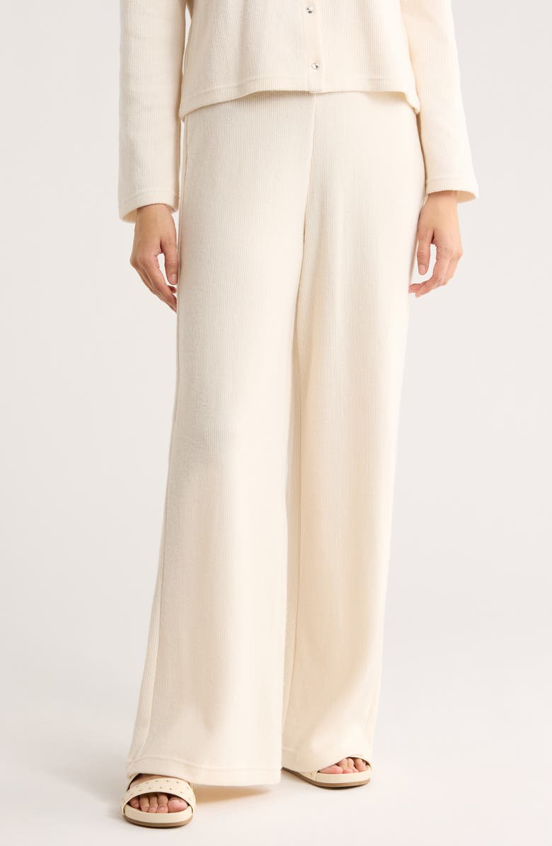 DKNY Jeans High Waist Wide Leg Pants, Main, color, Eggnog