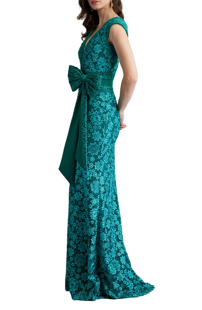 Tadashi Shoji Floral Embroidery Sleeveless Gown, Alternate, color, 