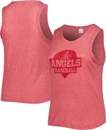 SOFT AS A GRAPE Women's Soft as a Grape Red Los Angeles Angels Plus Size High Neck Tri-Blend Tank Top