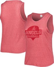 SOFT AS A GRAPE Women's Soft as a Grape Red Los Angeles Angels Plus Size High Neck Tri-Blend Tank Top
