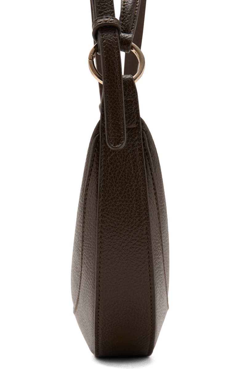 MANGO Oval Faux Leather Shoulder Bag, Alternate, color, Khaki