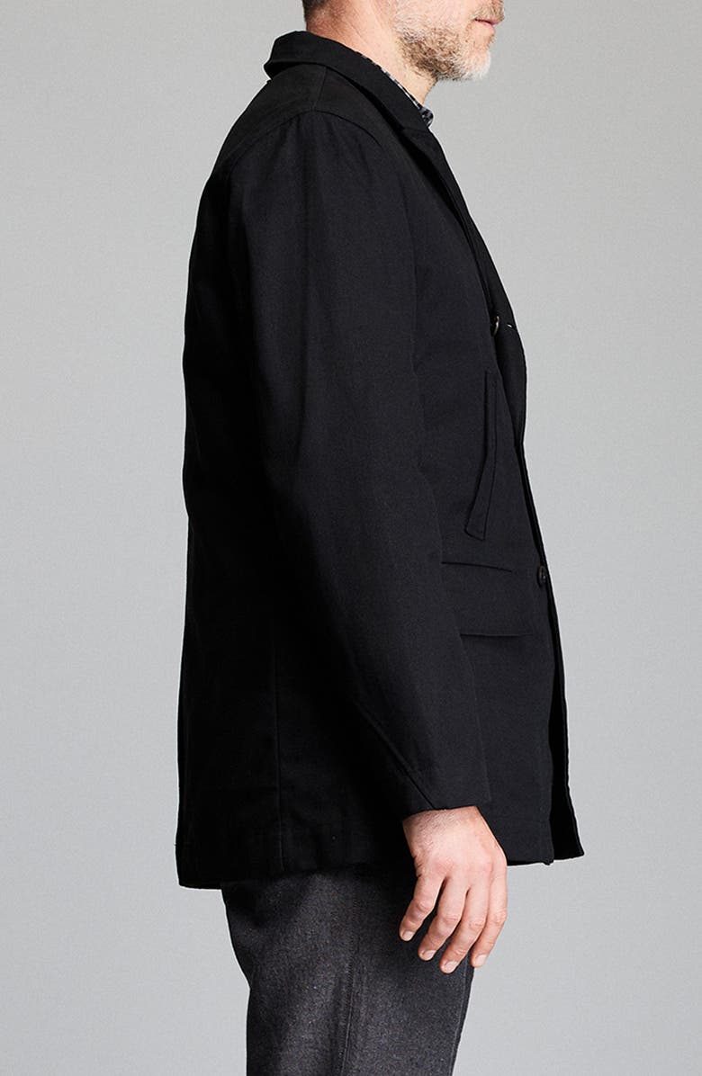 Billy Reid Bond Waxed Canvas Peacoat, Alternate, color, Black