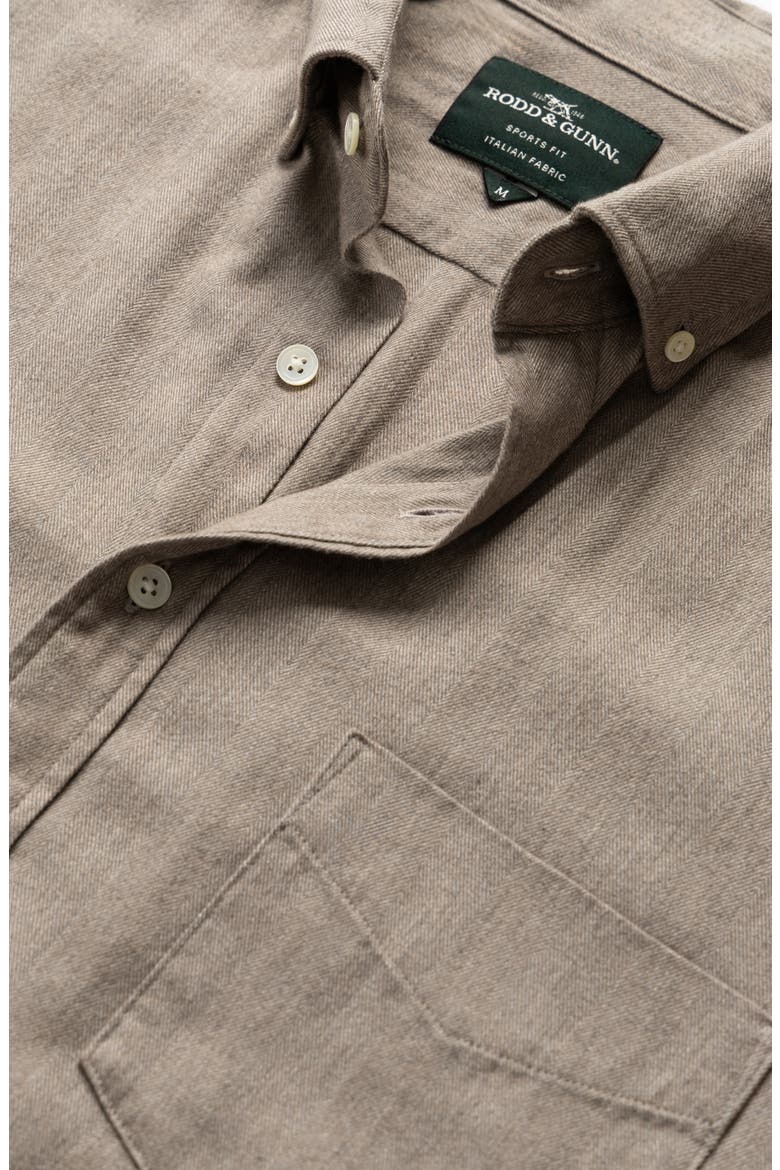 Barrhill Sports Fit Button-Down Shirt, Alternate, color, TAUPE