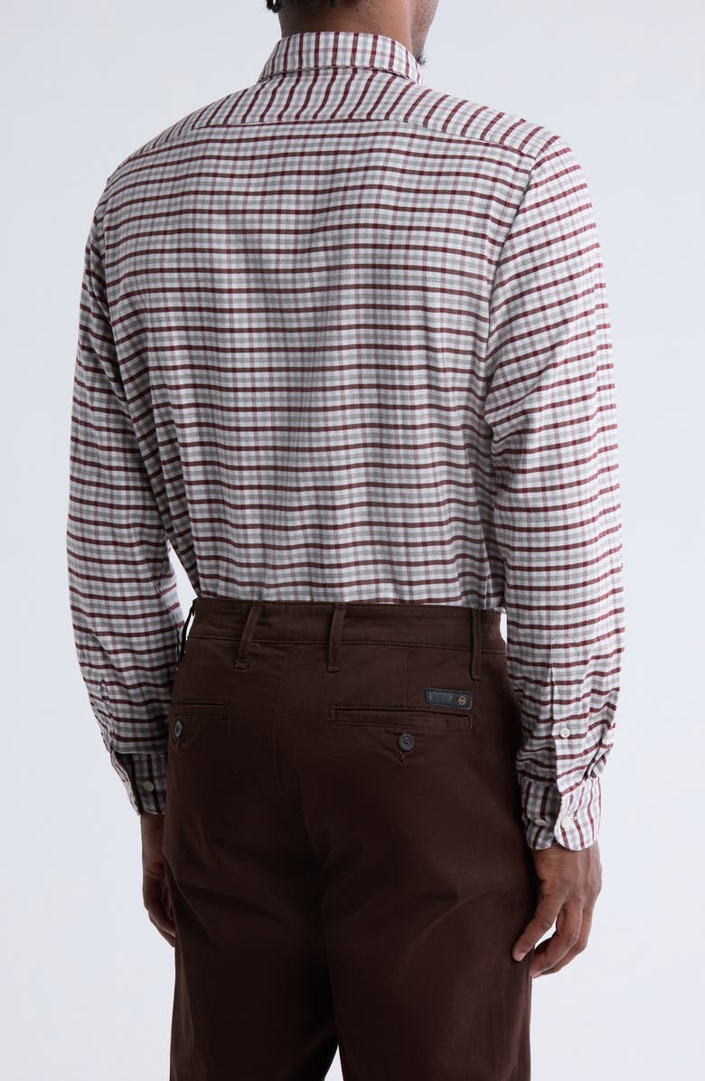 Eton Contemporary Fit Plaid Flannel Dress Shirt, Alternate, color, 