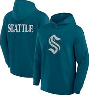 FANATICS Men's Fanatics Teal Seattle Kraken Elements Blaze Tri-Blend Long Sleeve Hoodie T-Shirt