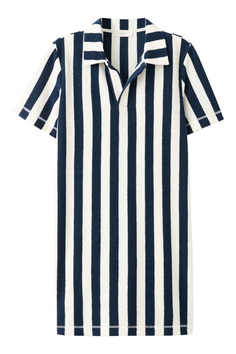 Stripe Terry Nightgown, Alternate, color, BLUE
