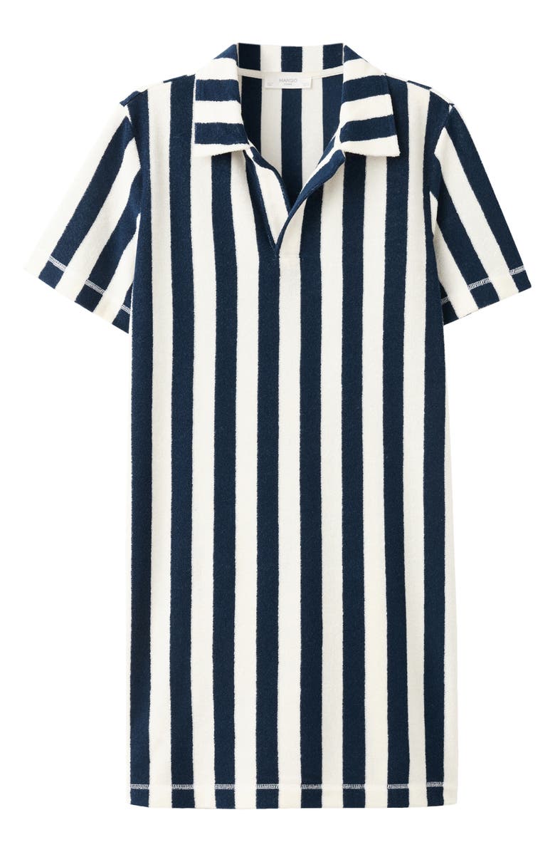 MANGO Stripe Terry Nightgown, Alternate, color, Blue