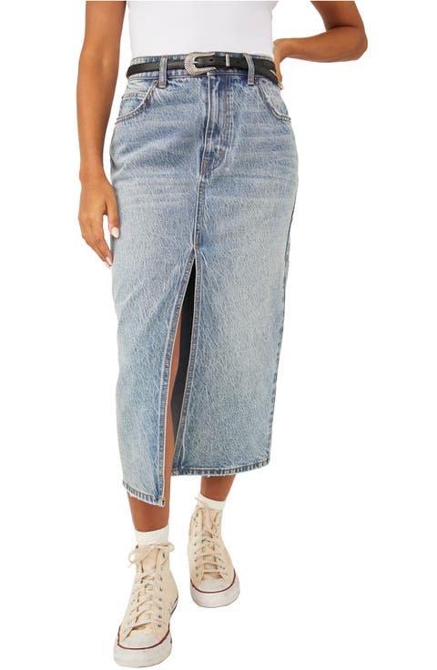Calabasis Denim Midi Skirt