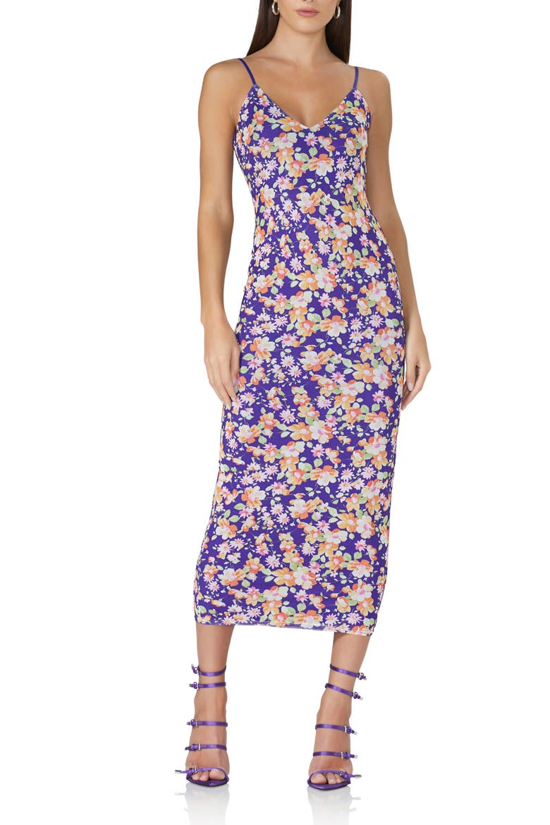 Amina Mesh Midi Dress, Main, color, ORANGE BLOSSOM