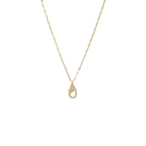 Diamond Large Clasp Paperclip Necklace 14K