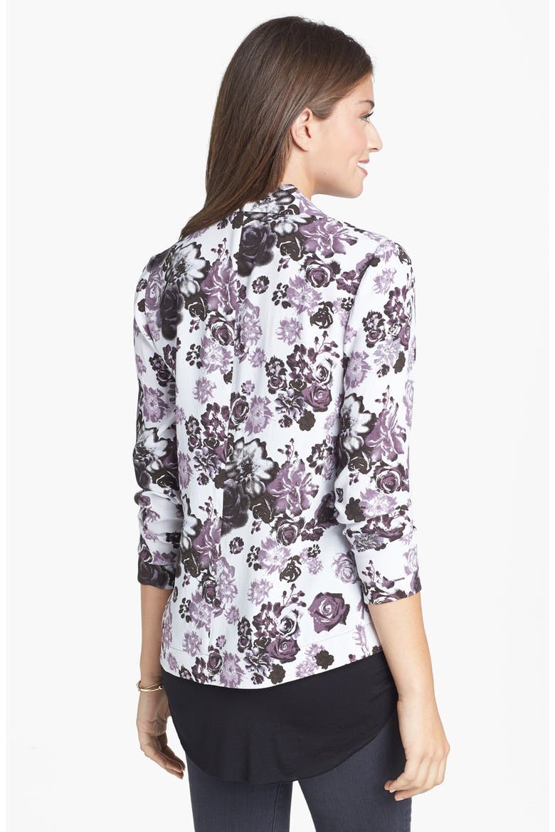 Floral Print Blazer, Alternate, color, BLACK/ GREY FLORAL