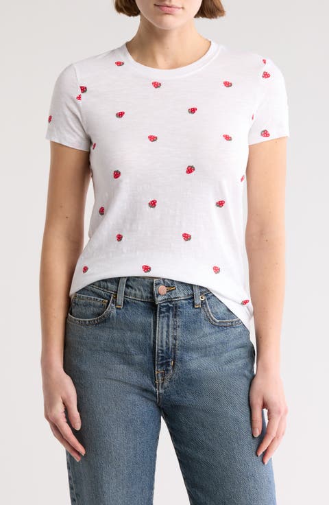 Daisy All Over Embroidered Cotton Tee