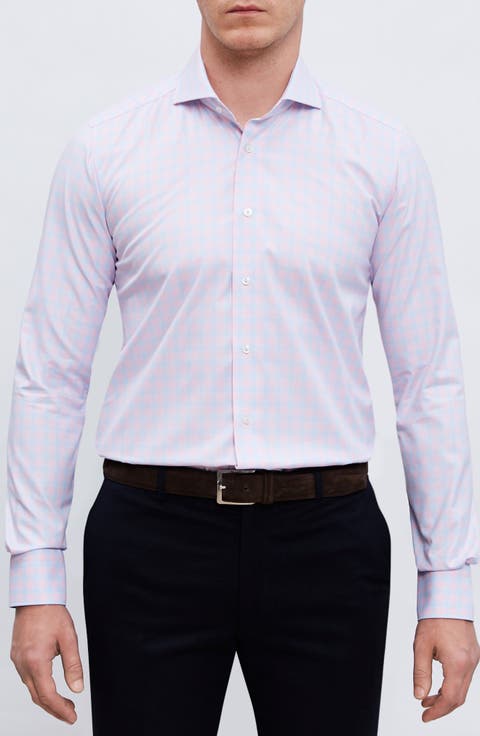 Prince of Wales Modern Fit Check Twill Button-Up Shirt