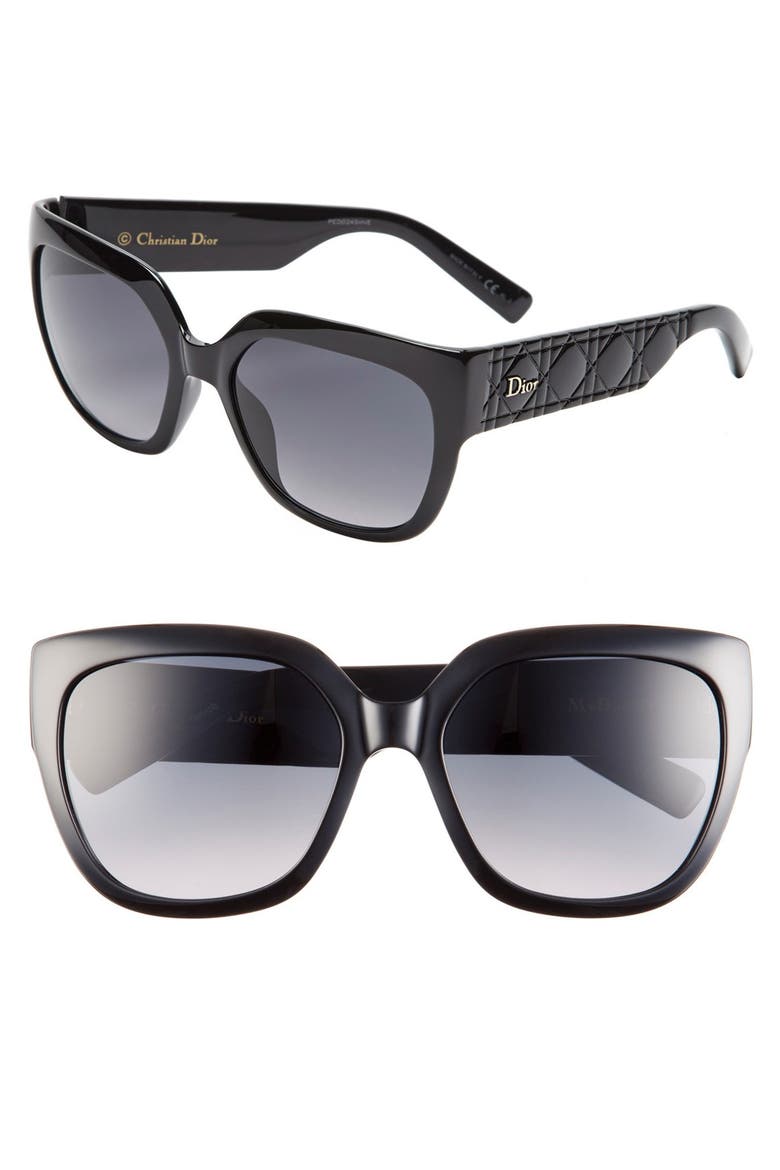 'My Dior 3' 57mm Sunglasses, Main, color, SHINY BLACK