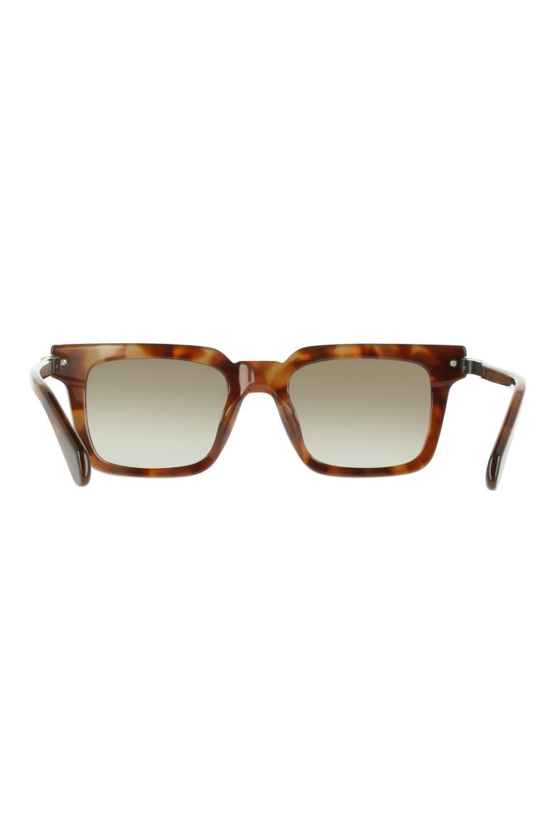 53mm Rectangle Sunglasses, Alternate, color, MILKY BROWN TORTOISE