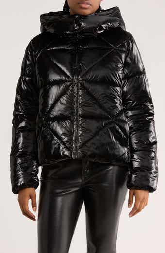 Sam Edelman Faux Shearling Lined Hood Crop Puffer Jacket