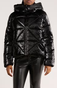 Sam Edelman Faux Shearling Lined Hood Crop Puffer Jacket