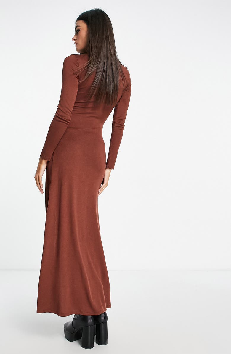 ASOS DESIGN Knotted Long Sleeve Dress, Alternate, color, 