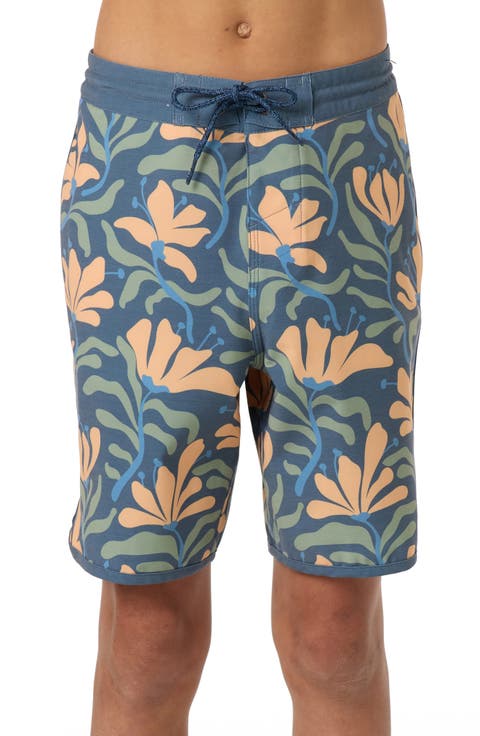 Kids' Cruzer Stripe Scallop Board Shorts (Big Kid)