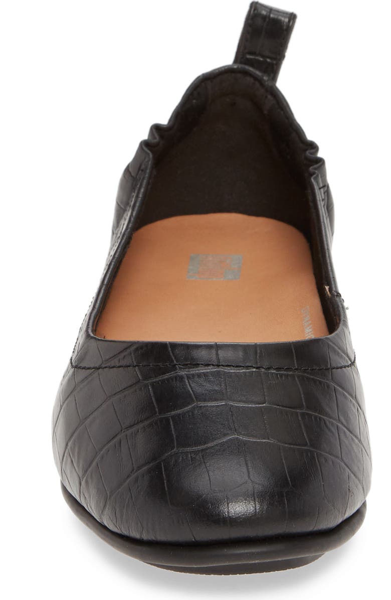 FitFlop Allegro Croc Embossed Ballet Flat, Alternate, color,