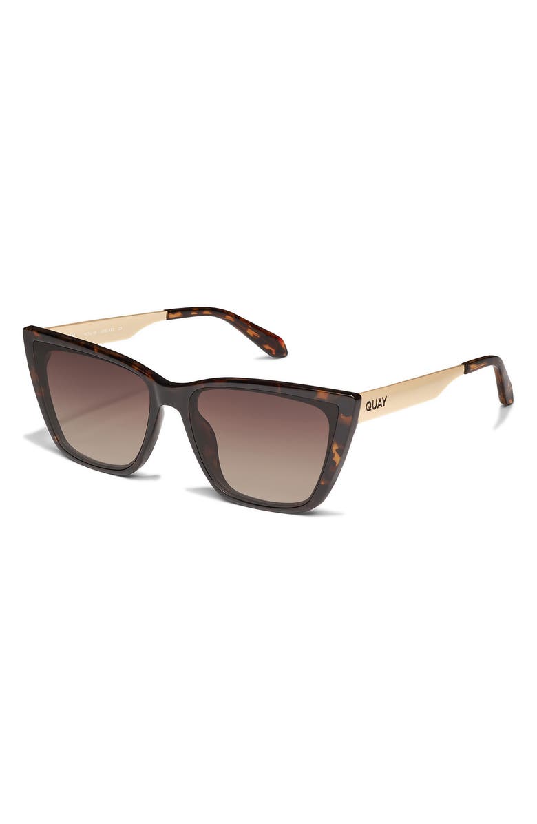 QUAY Call the Shots Remixed 43mm Gradient Cat Eye Sunglasses, Alternate, color, Neutral Tortoise / Brown