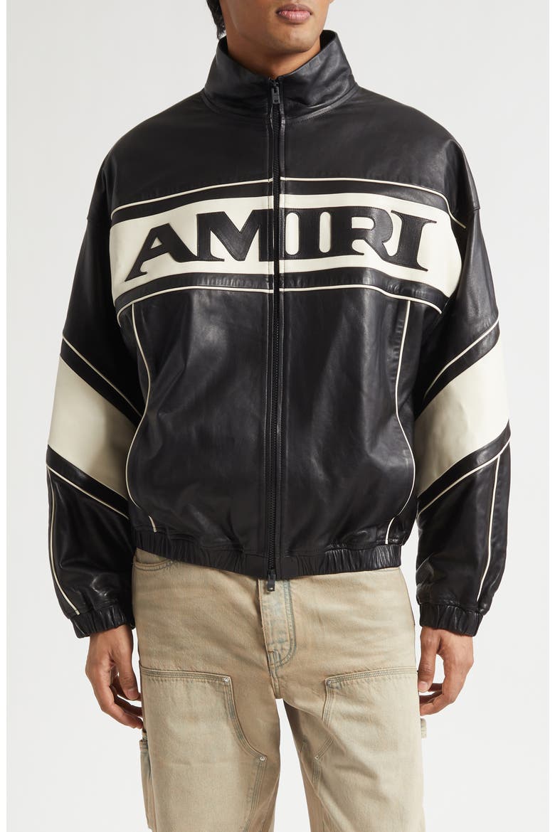 Sport Logo Lambskin Leather Jacket (Men) | Nordstrom
