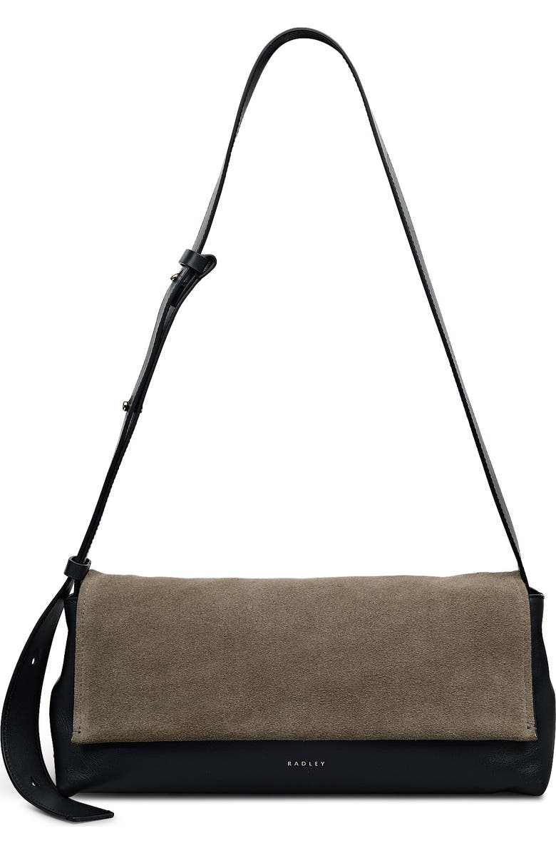 Radley The Annabel - Suede Medium Flapover Shoulder Bag, Main, color, Coffee