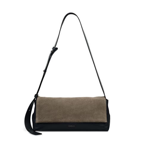 The Annabel - Suede Medium Flapover Shoulder Bag