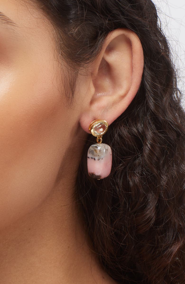 Lizzie Fortunato Rosado Pink Opal & Amethyst Drop Earrings, Alternate, color, Pink